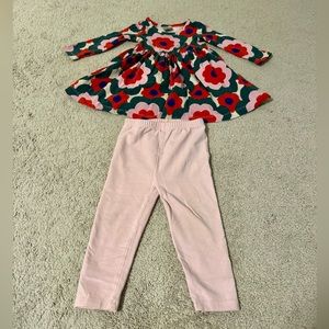 Hanna Andersson flower dress and matching pink pants